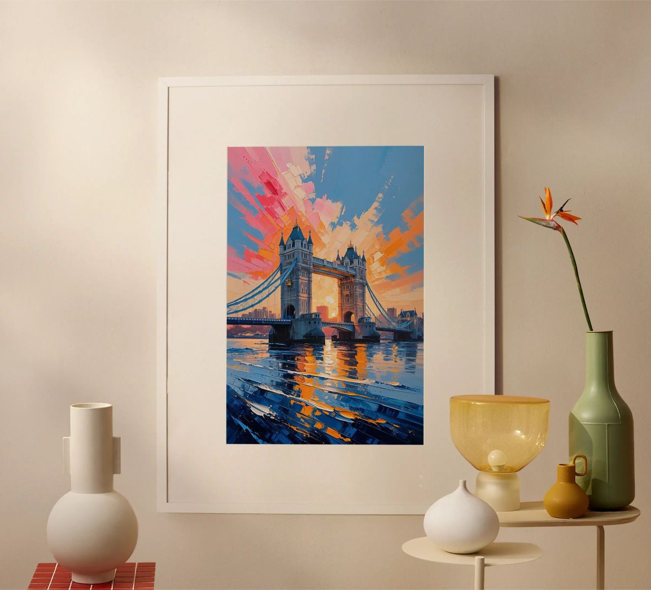 Radiant Evening at Tower Bridge poster by AlbertKlee