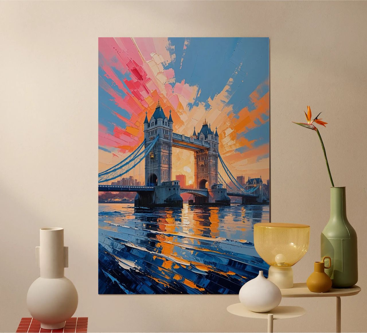 Radiant Evening at Tower Bridge poster by AlbertKlee