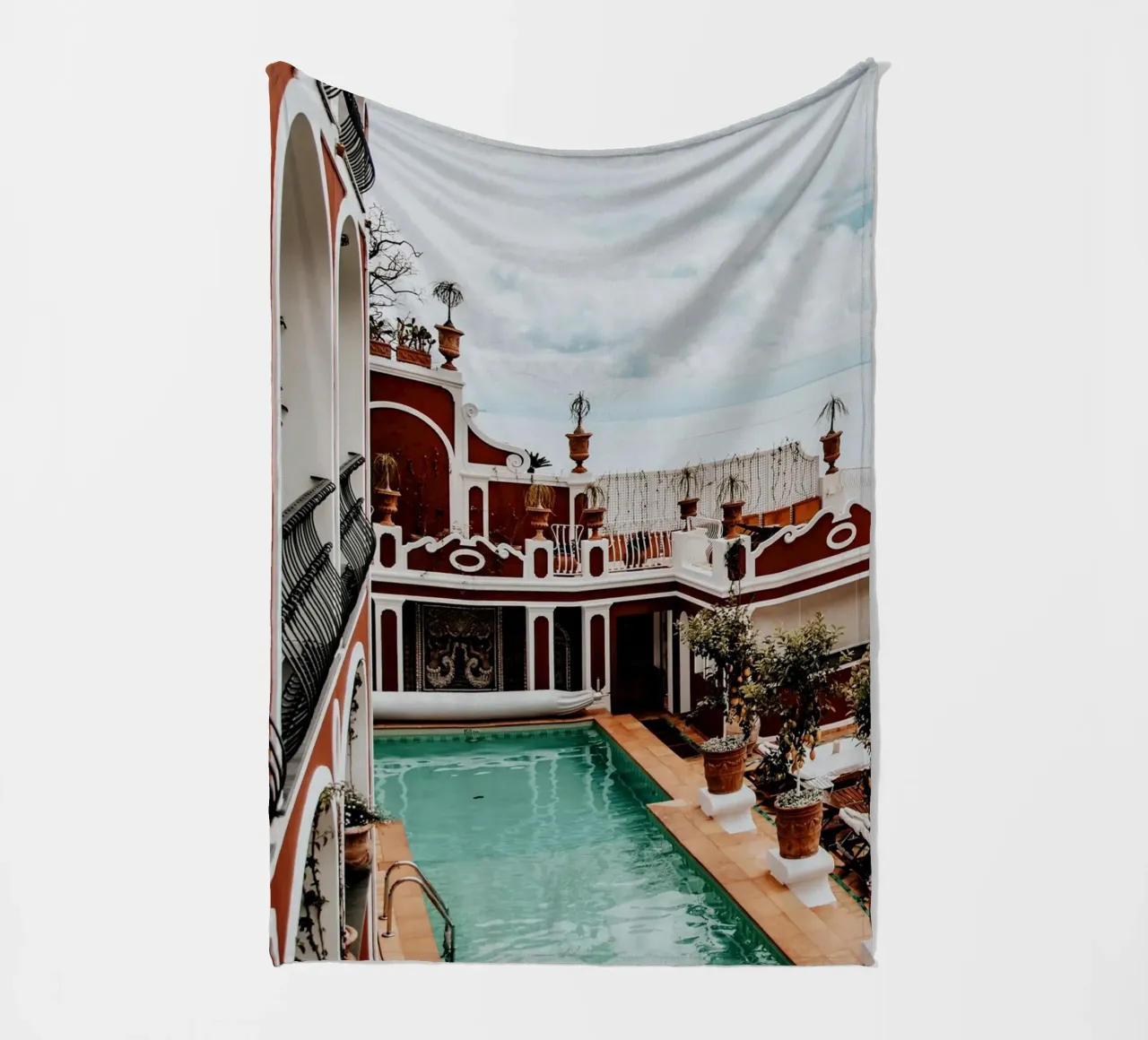 Le Sirenuse, Positano, Amalfi Coast in Italy, Travel Print coperta in pile da TheTravelClub