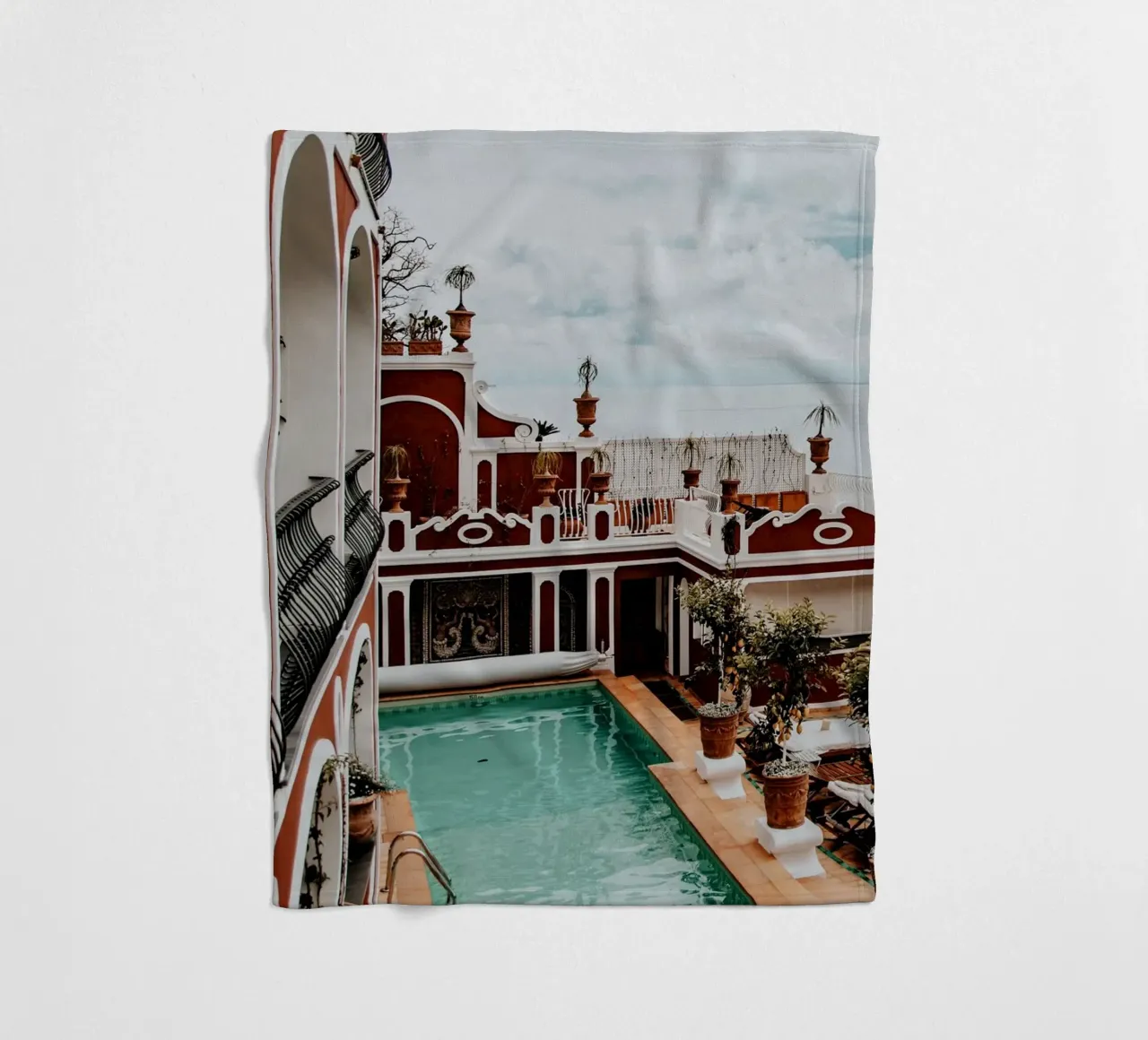 Le Sirenuse, Positano, Amalfi Coast in Italy, Travel Print coperta in pile da TheTravelClub