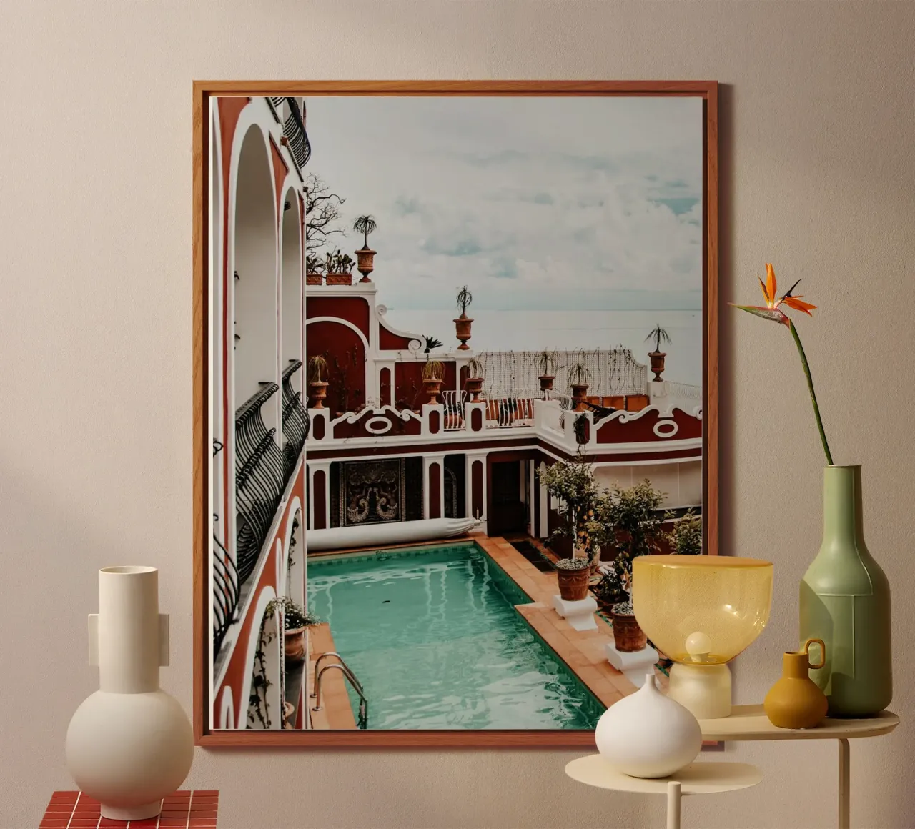 Le Sirenuse, Positano, Amalfi Coast in Italy, Travel Print alu-dibond by TheTravelClub