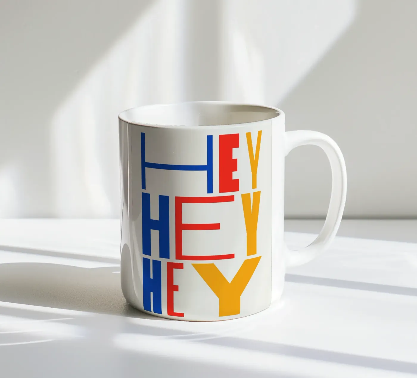HEY ceramic mug by Mat Voyce