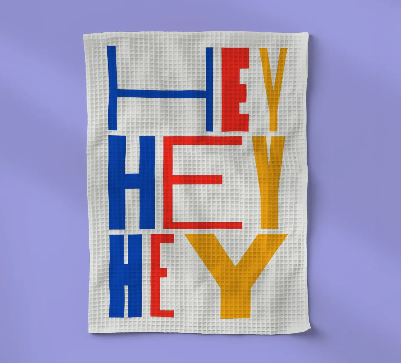 HEY tea towel by Mat Voyce