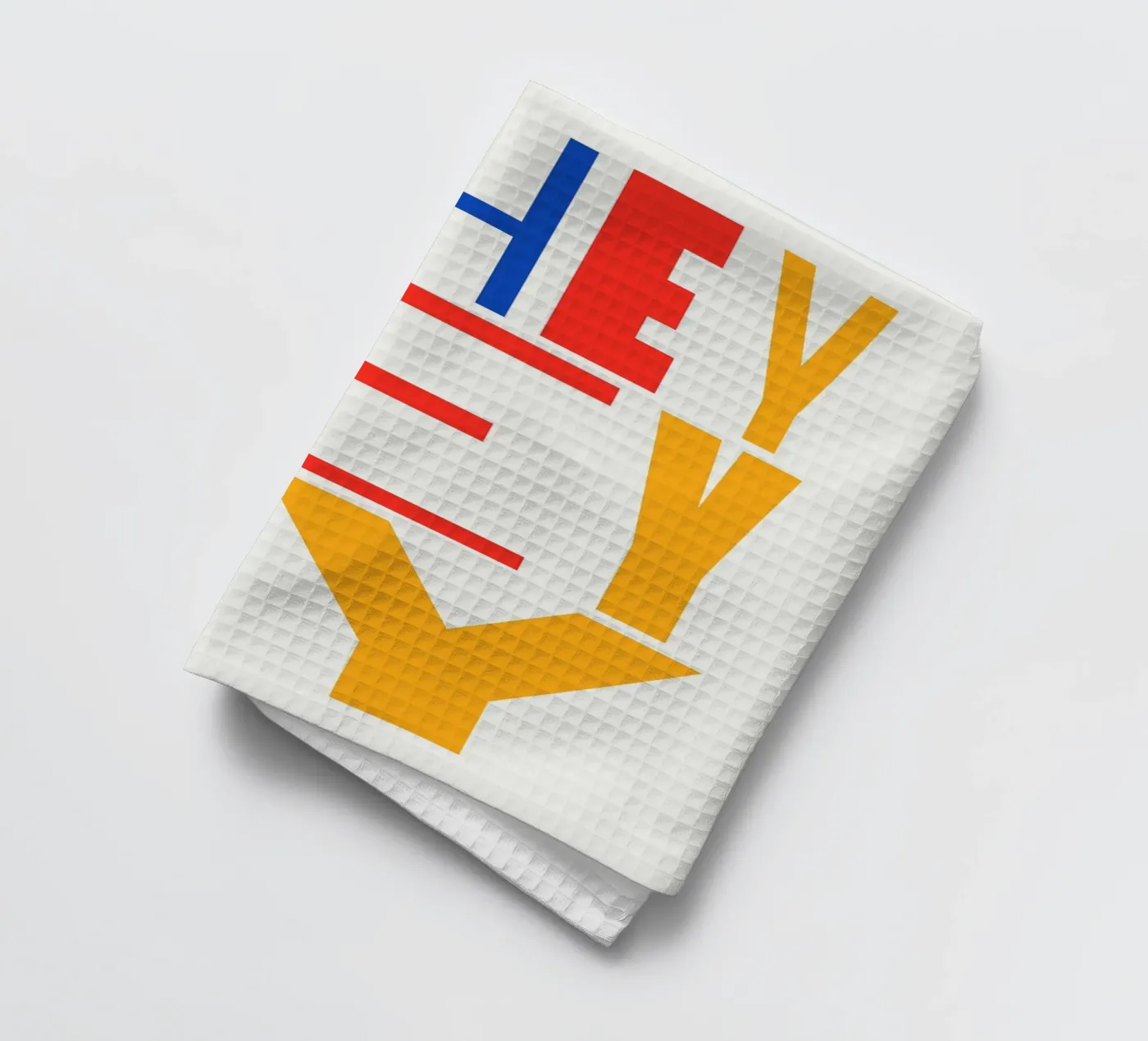 HEY tea towel by Mat Voyce