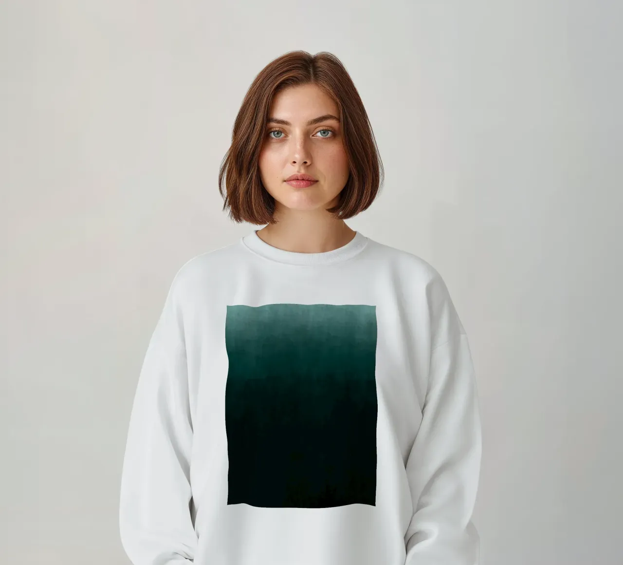 Deep Emerald Green Gradient Abstrakter Kunstdruck Sweatshirt von kookiepixel