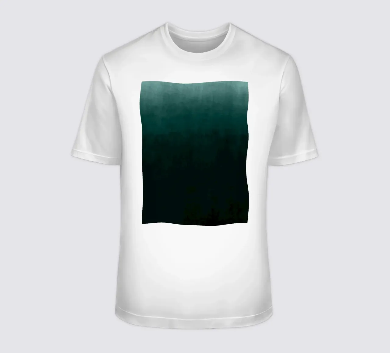 Diep smaragdgroen kleurverloop abstracte kunstdruk t-shirt van kookiepixel