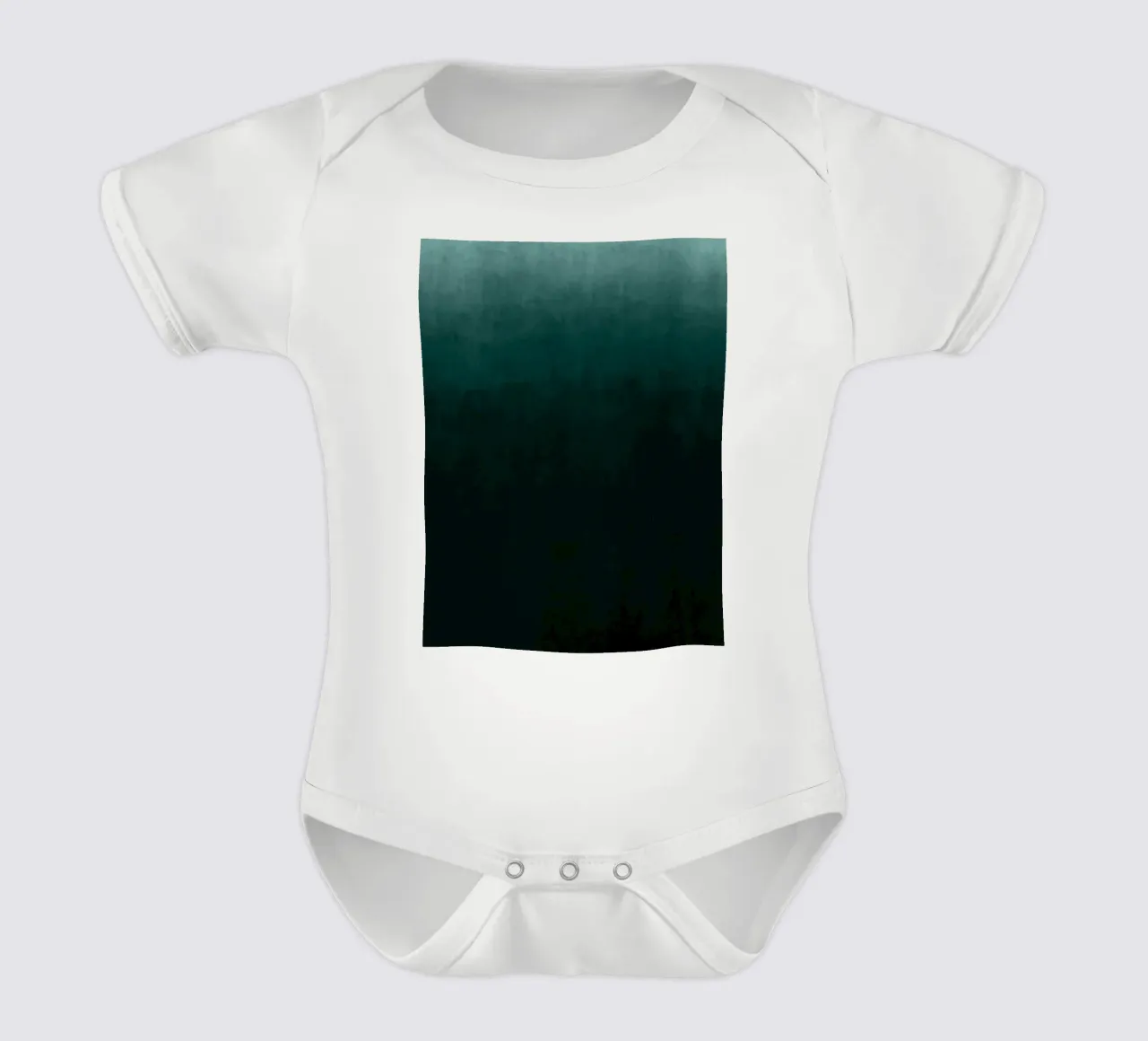 Deep Emerald Green Gradient Abstrakter Kunstdruck Kurzarm Babybody von kookiepixel