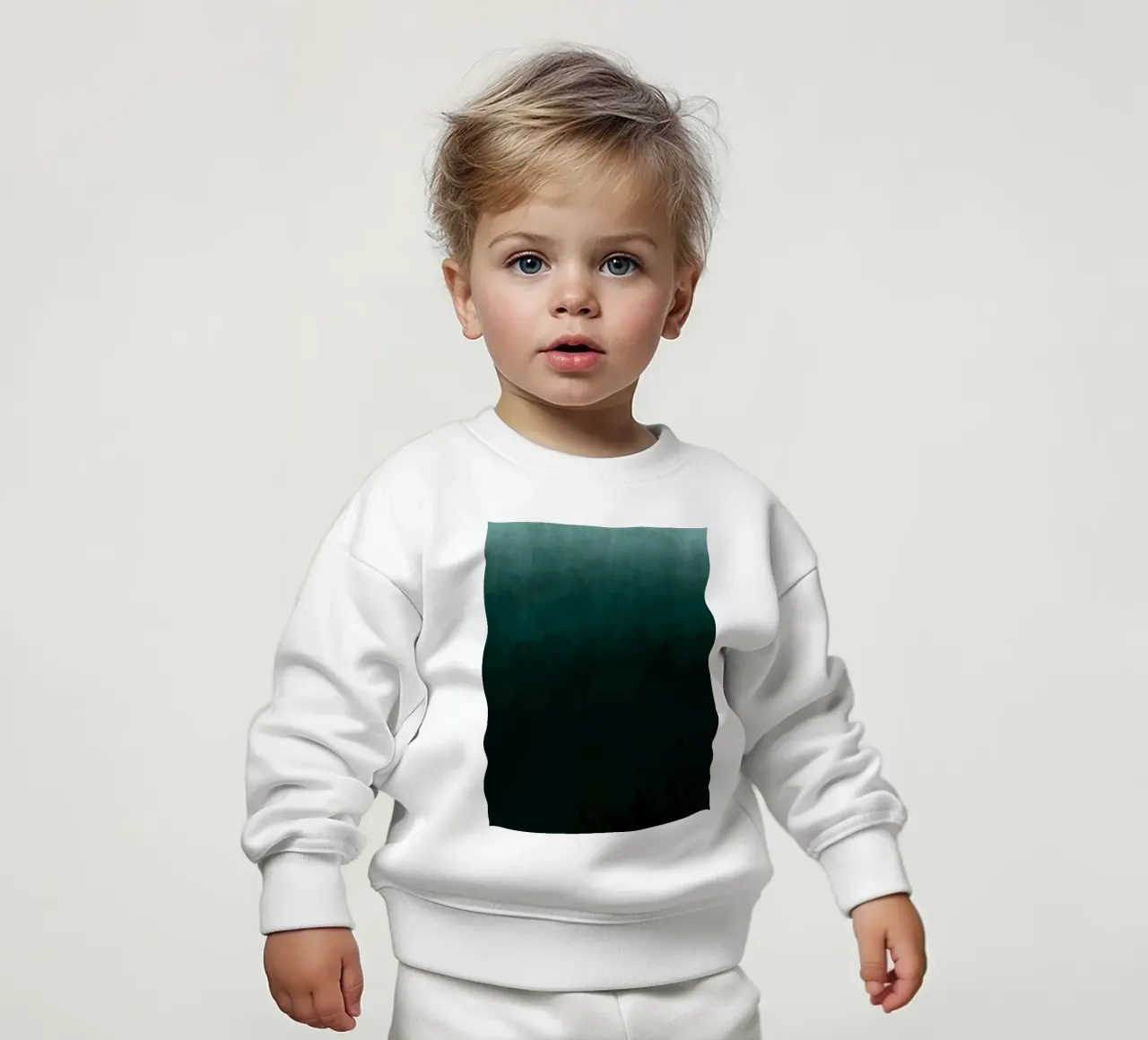 Diep smaragdgroen kleurverloop abstracte kunstdruk baby sweatshirt van kookiepixel