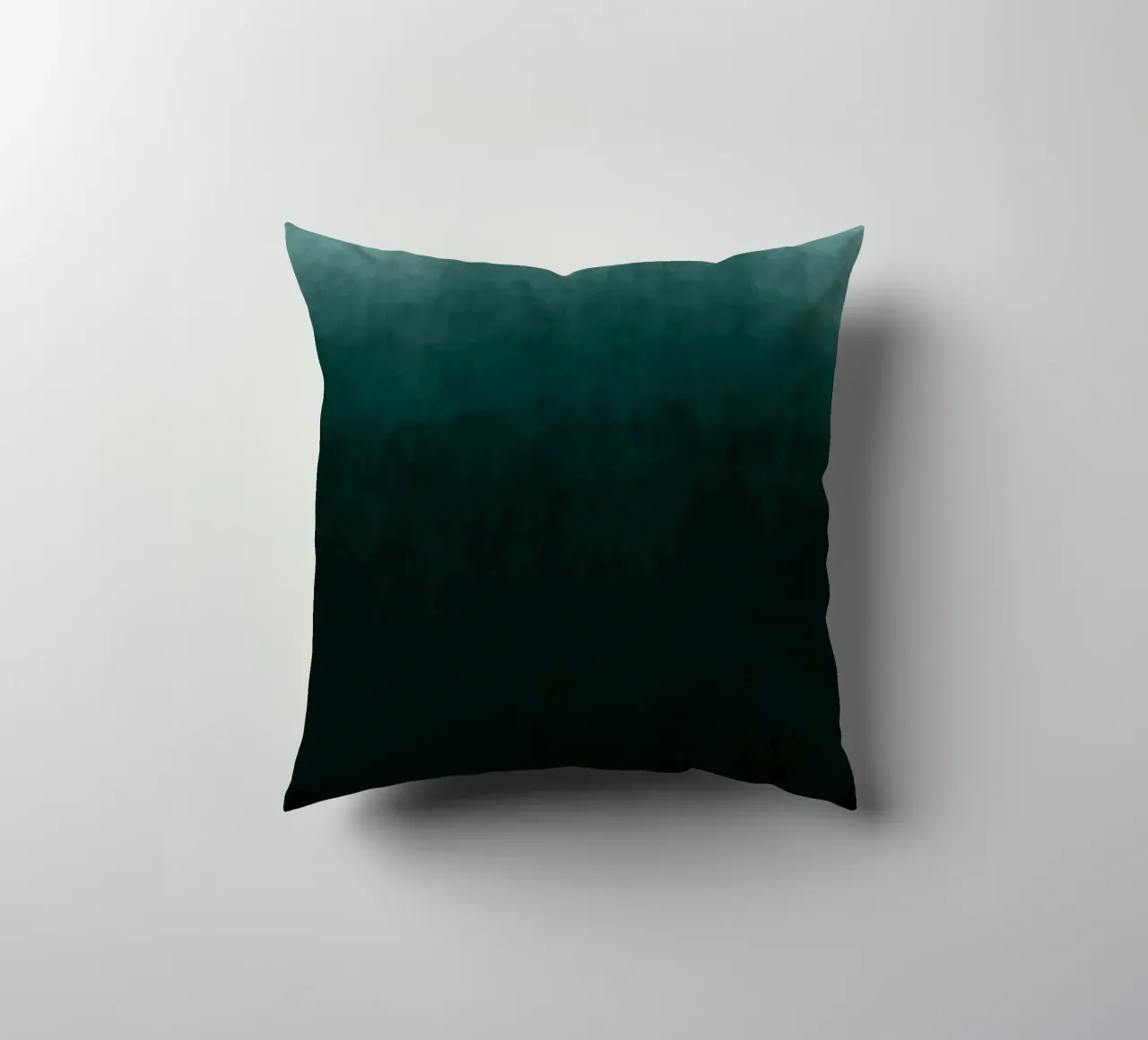 Stampa d'arte astratta a gradi verde smeraldo profondo cuscino da kookiepixel