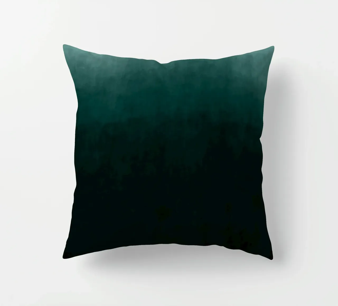 Stampa d'arte astratta a gradi verde smeraldo profondo cuscino da kookiepixel