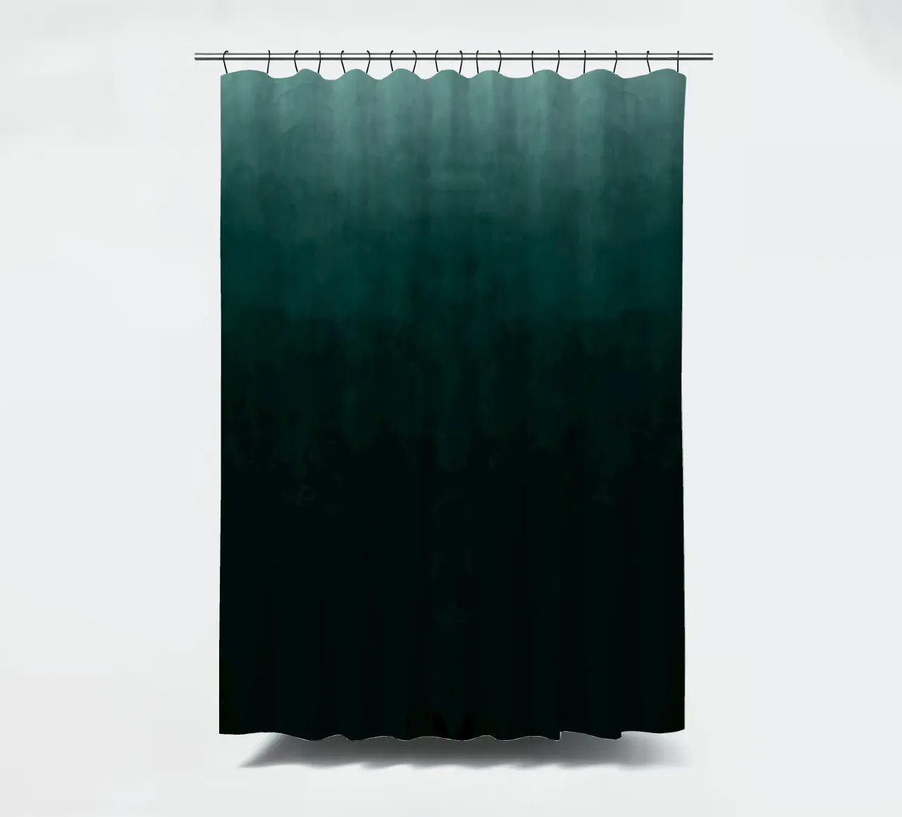 Stampa d'arte astratta a gradi verde smeraldo profondo tenda da doccia da kookiepixel
