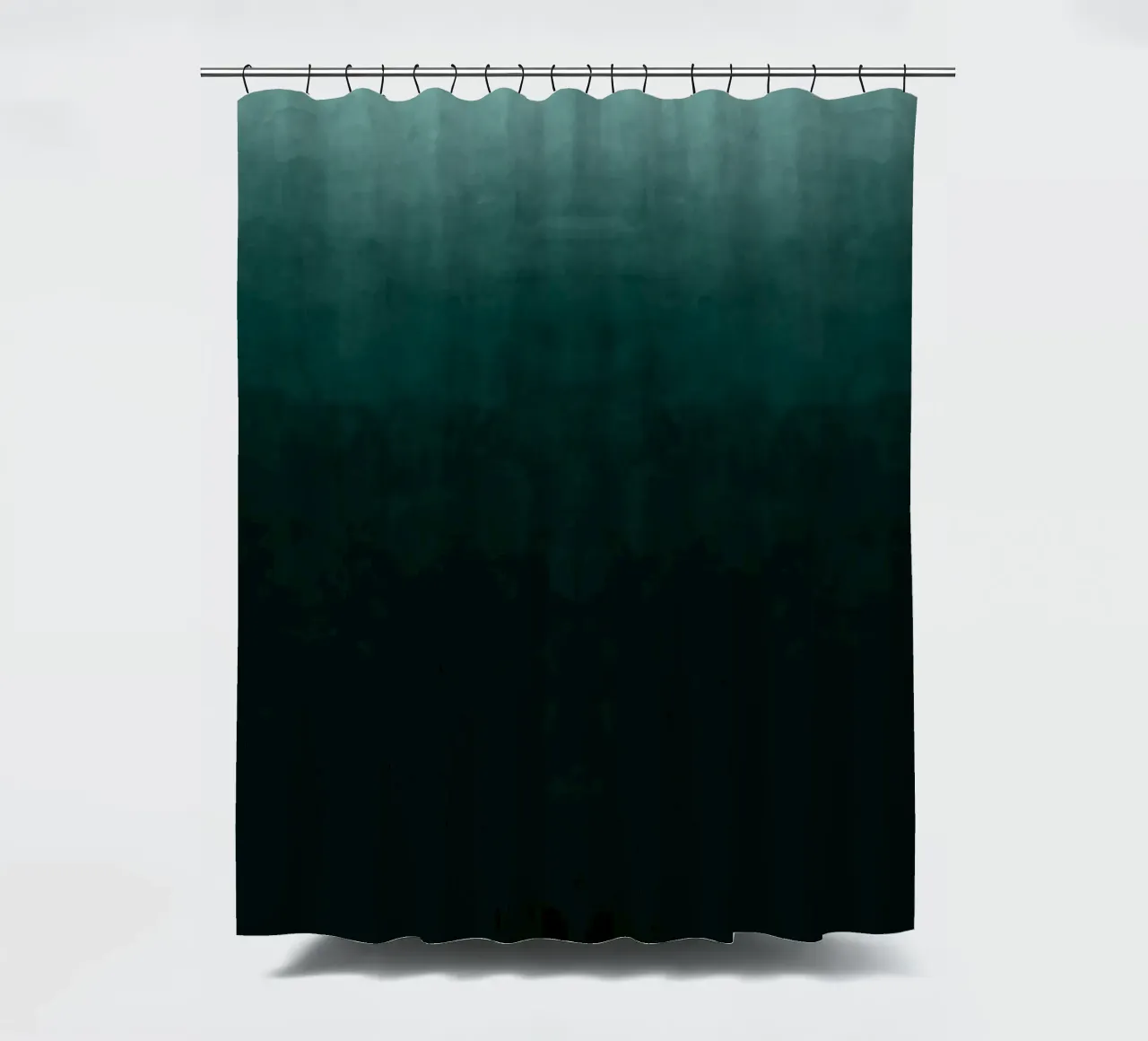 Stampa d'arte astratta a gradi verde smeraldo profondo tenda da doccia da kookiepixel