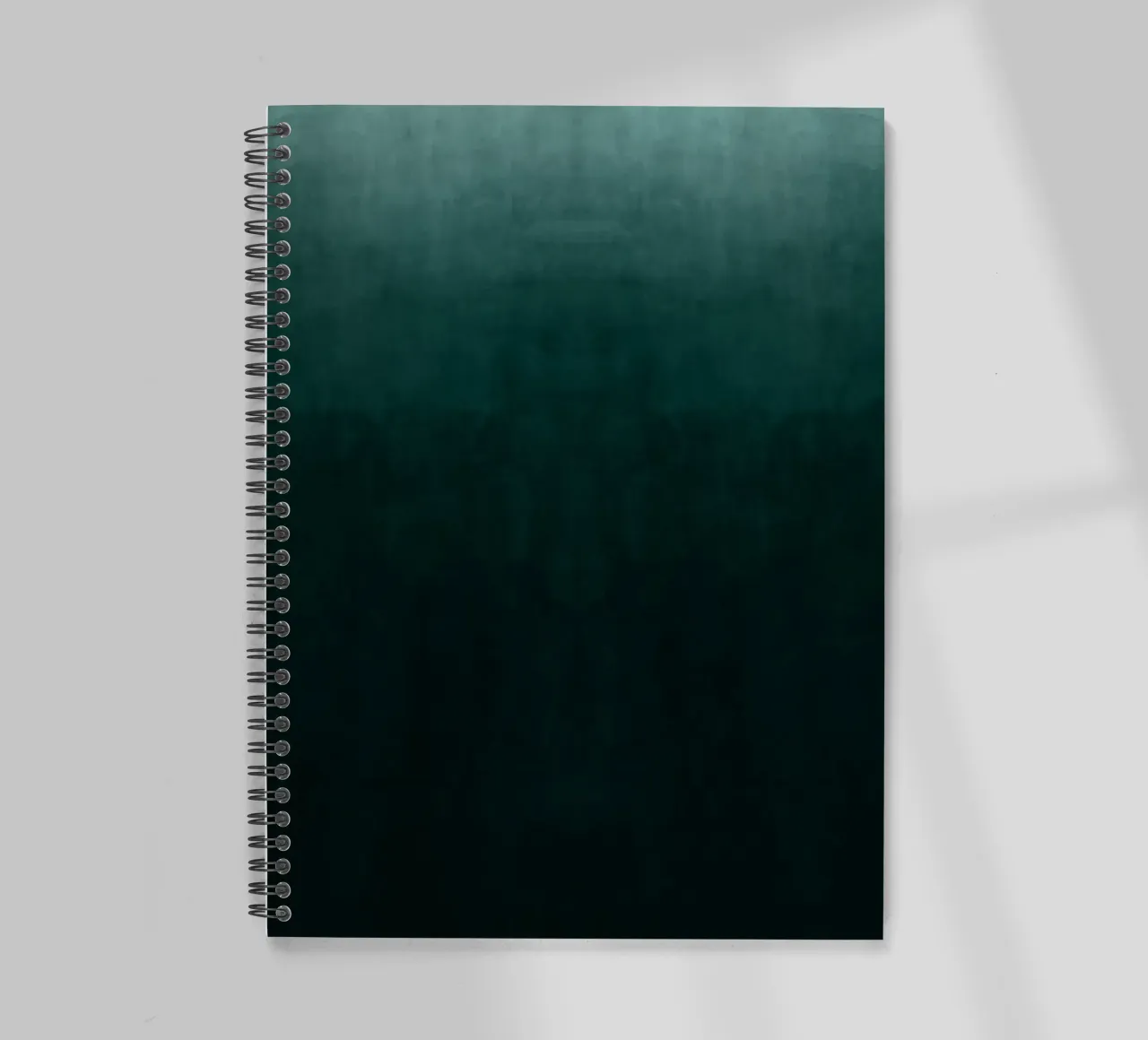 Deep Emerald Green Gradient Abstract Art Print spiral notebook by kookiepixel