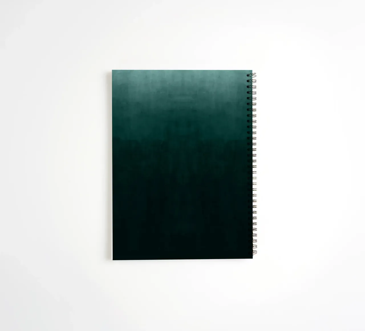 Deep Emerald Green Gradient Abstract Art Print spiral notebook by kookiepixel