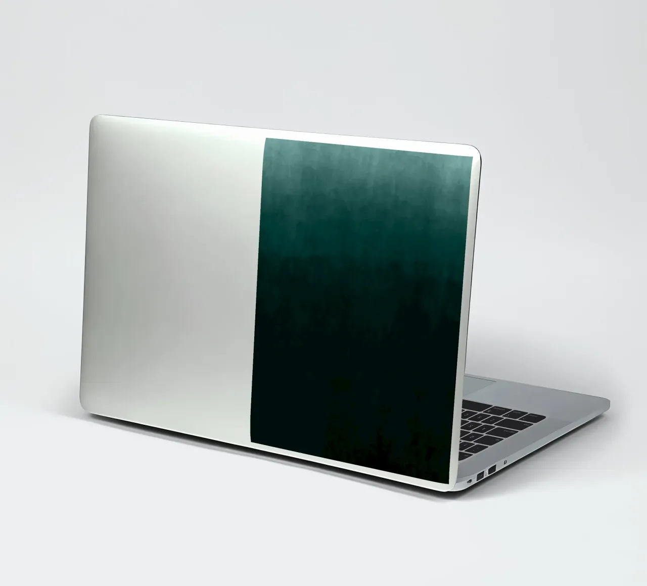 Diep smaragdgroen kleurverloop abstracte kunstdruk sticker van kookiepixel