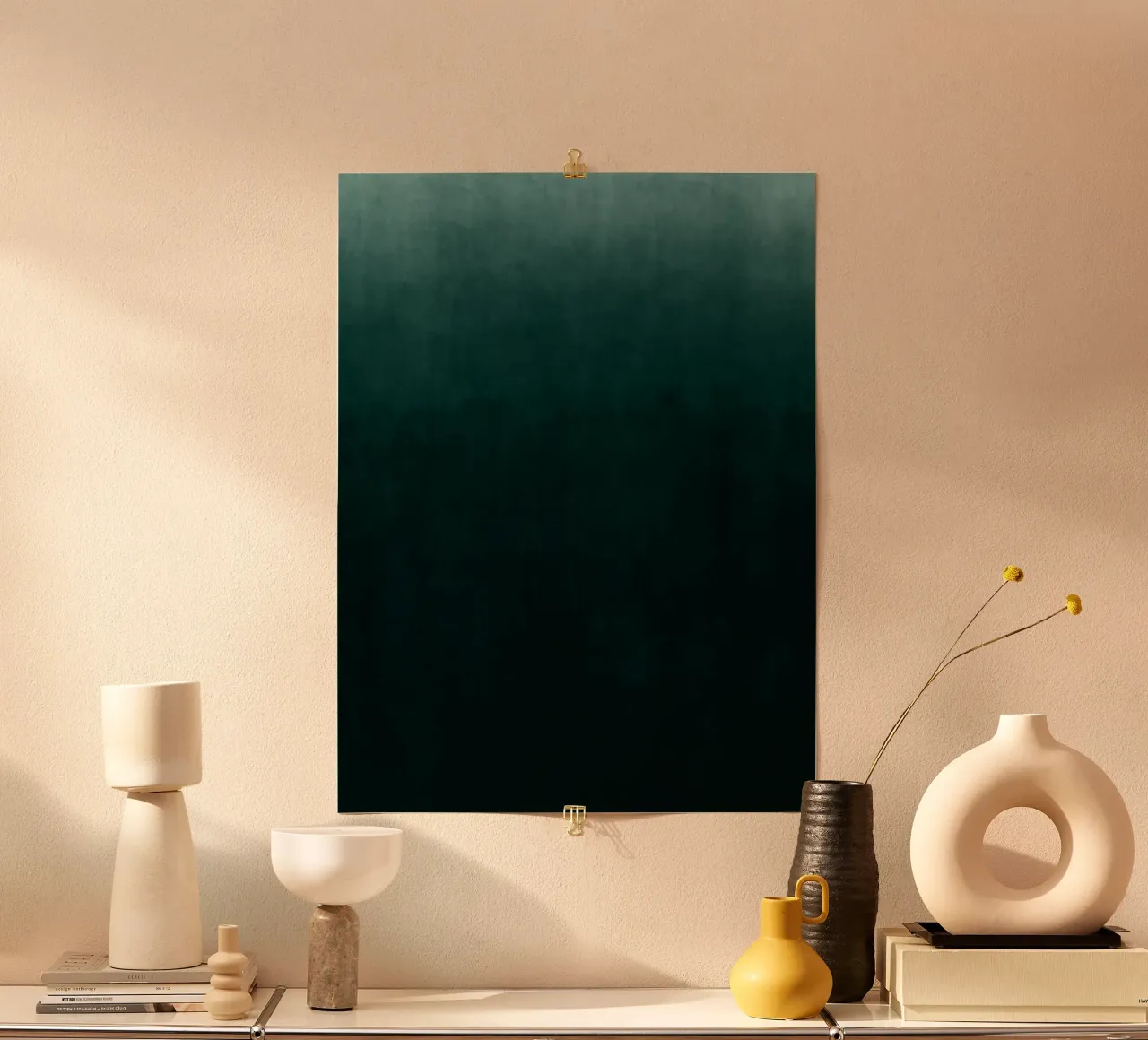 Stampa d'arte astratta a gradi verde smeraldo profondo carta hahnemühle da kookiepixel