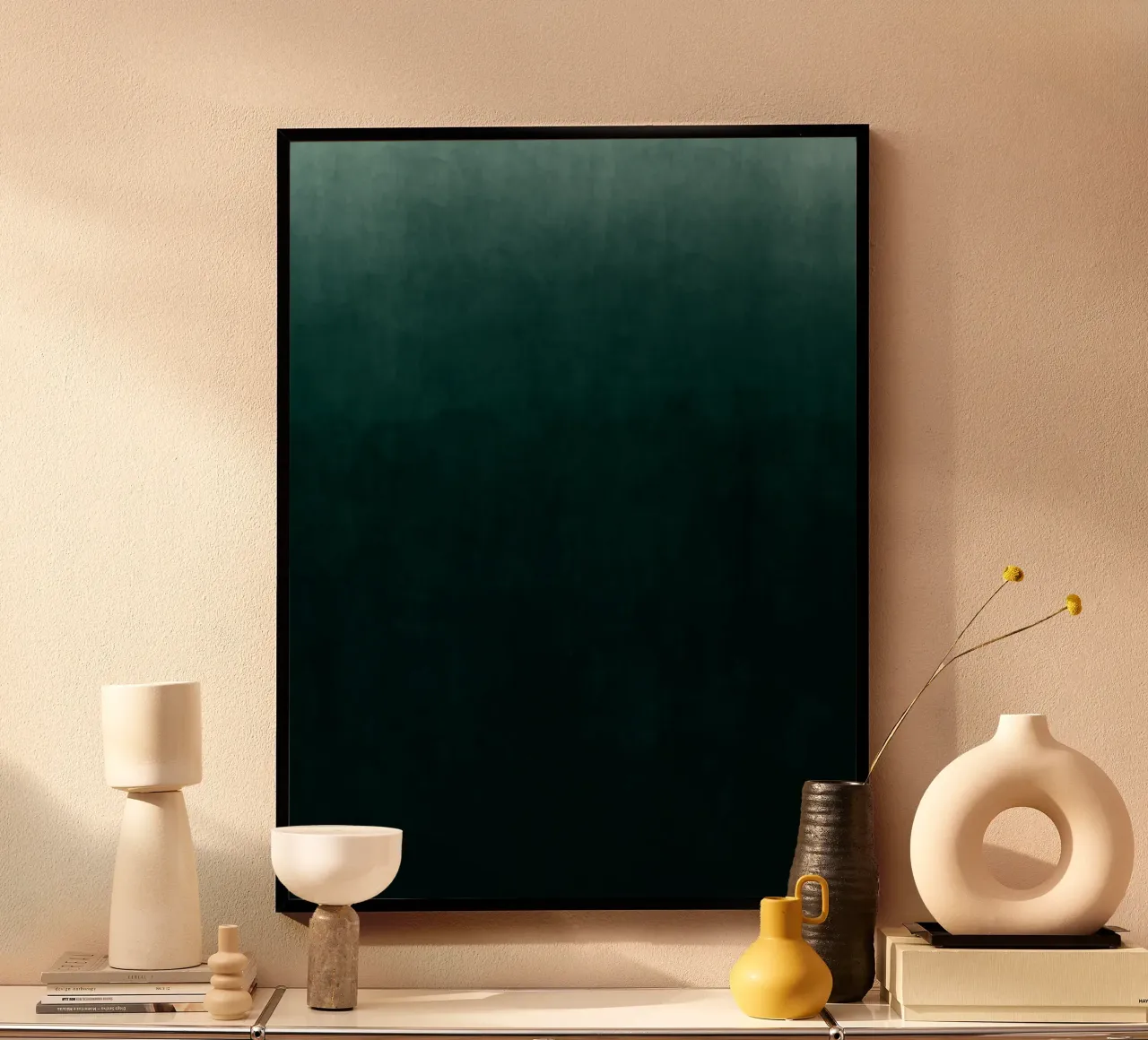 Stampa d'arte astratta a gradi verde smeraldo profondo carta hahnemühle da kookiepixel