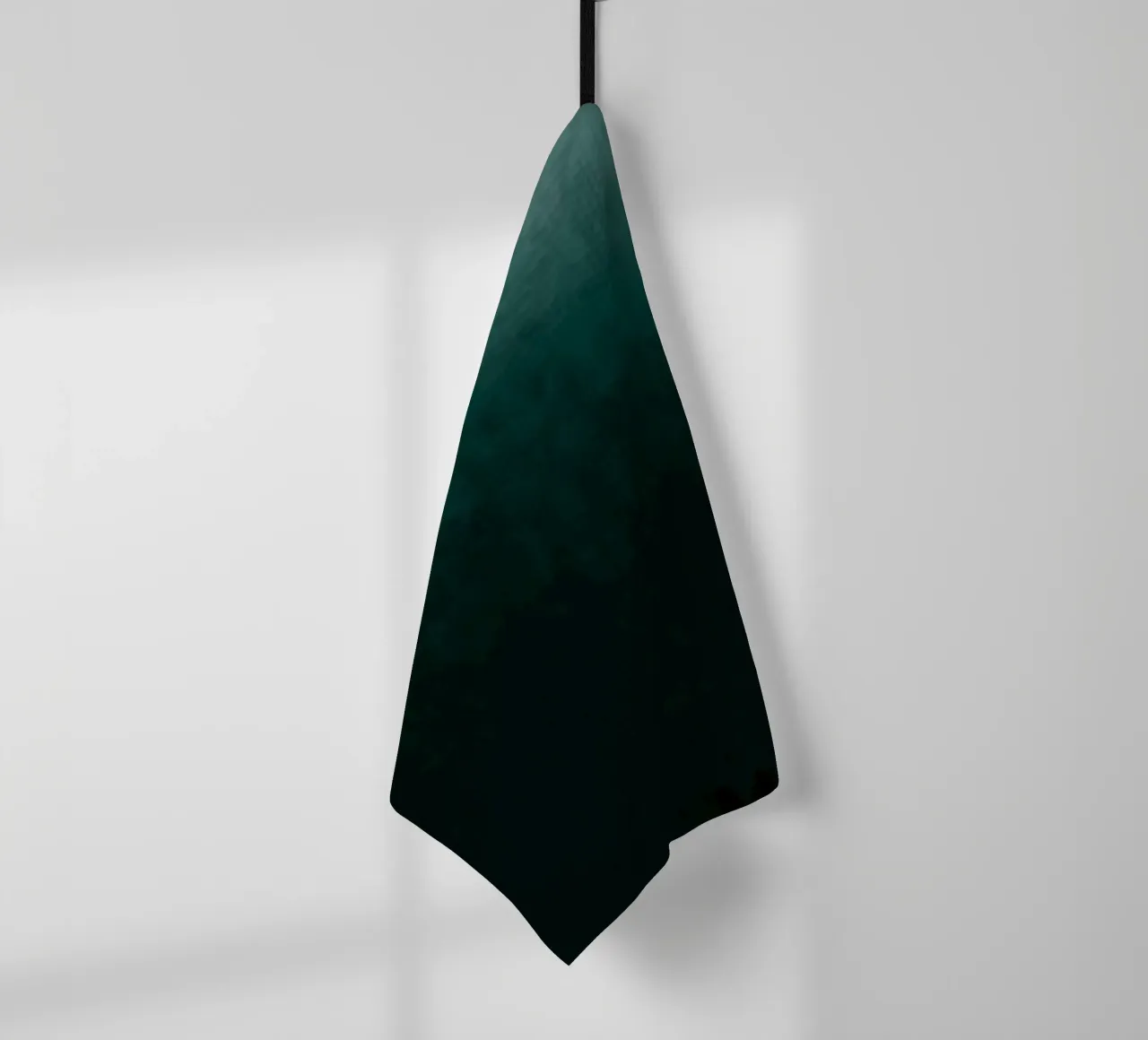 Impression d'art abstrait dégradé vert émeraude profond torchon de kookiepixel