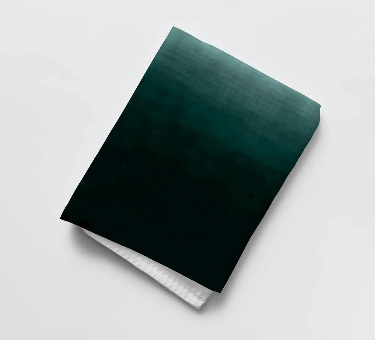 Diep smaragdgroen kleurverloop abstracte kunstdruk theedoek van kookiepixel