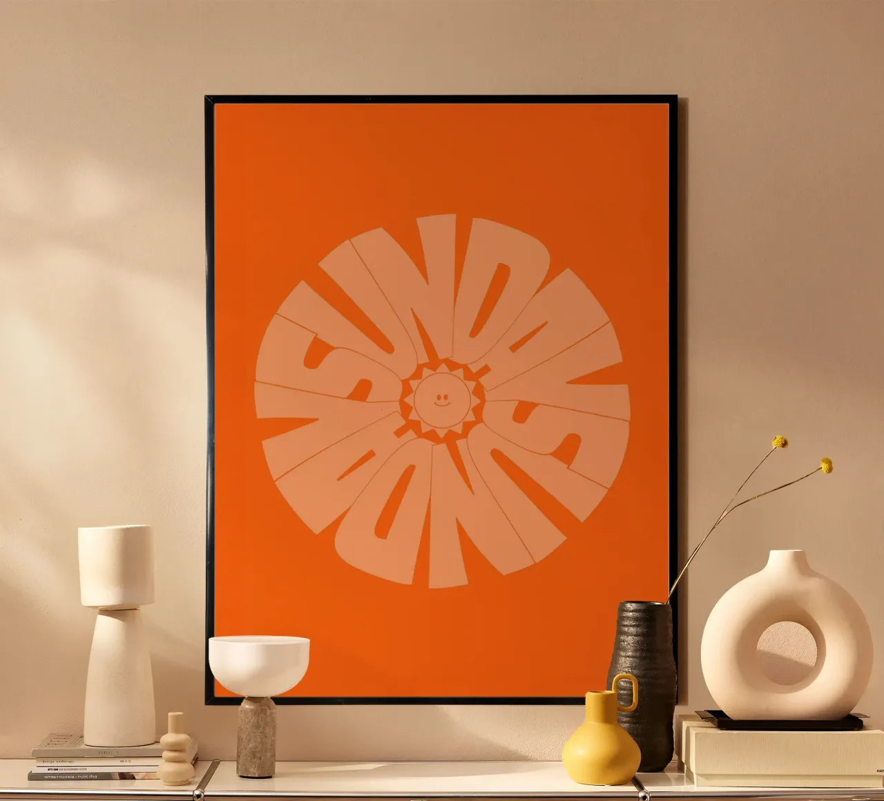 SUNDAY SUN poster con telaio in plastica da Mat Voyce