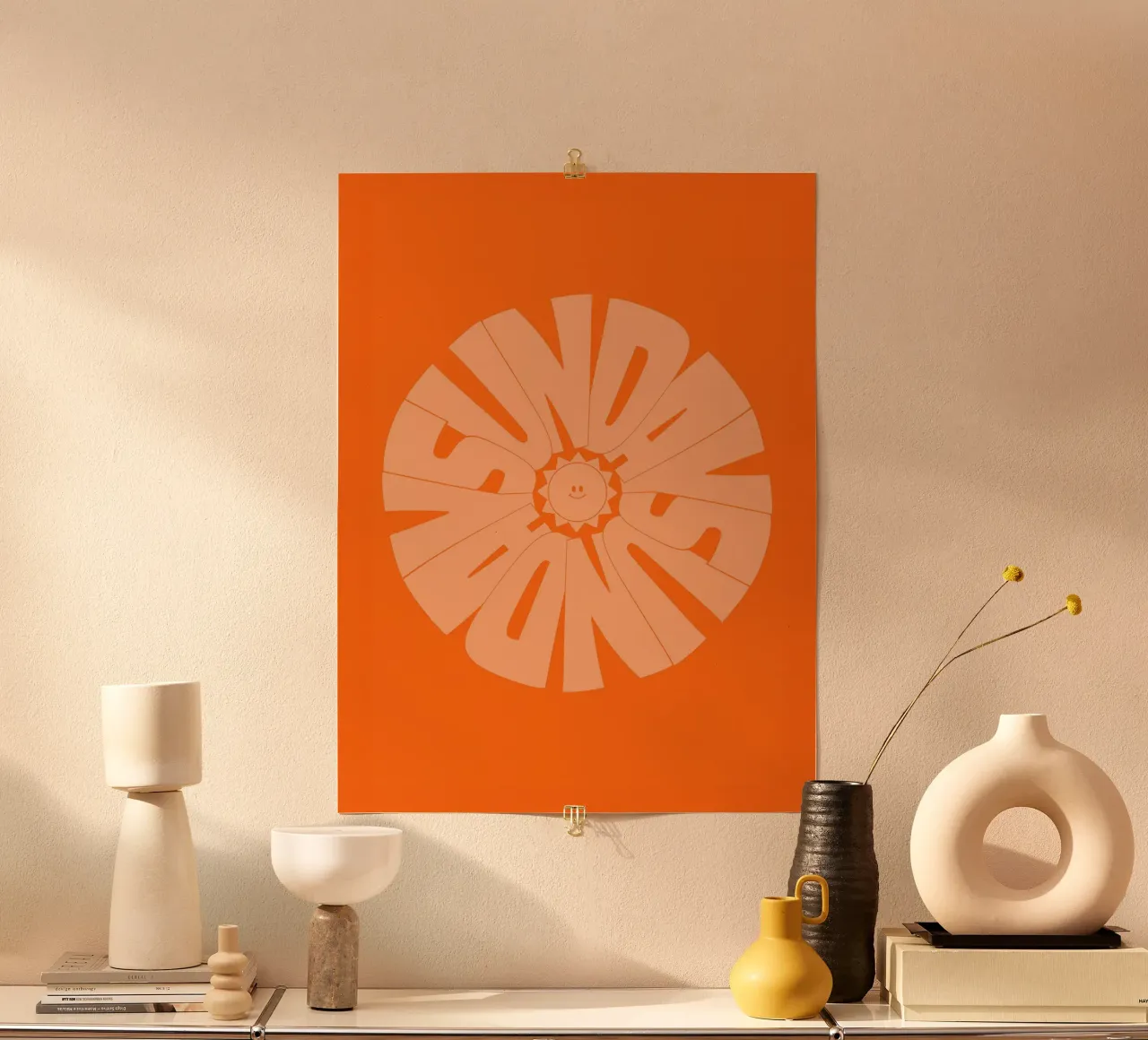 SUNDAY SUN poster con telaio in plastica da Mat Voyce