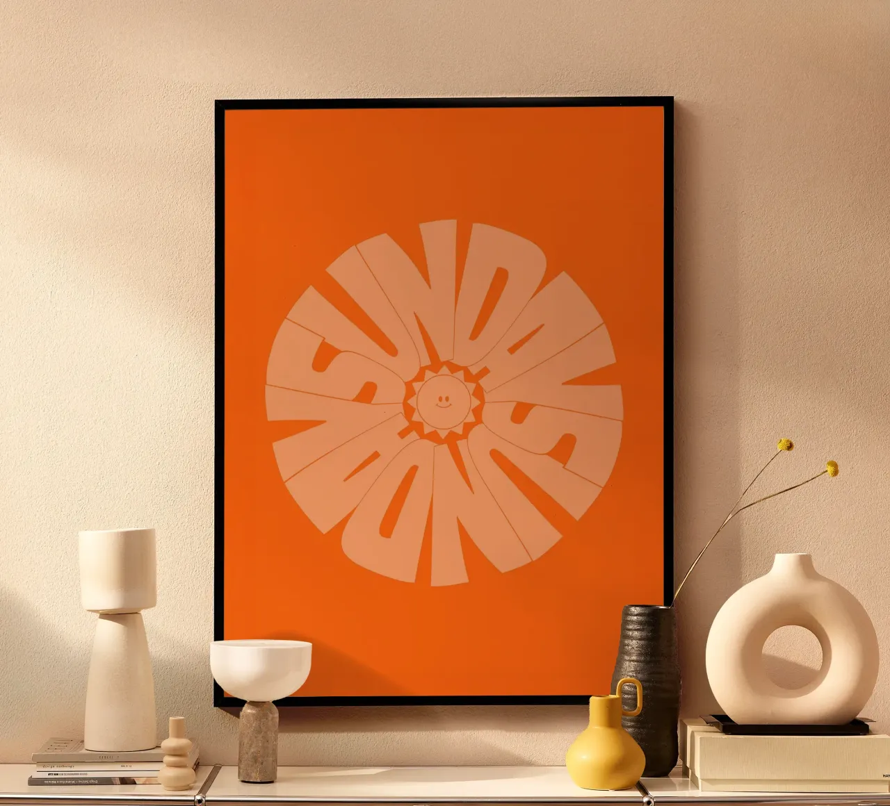 SUNDAY SUN poster con telaio in plastica da Mat Voyce