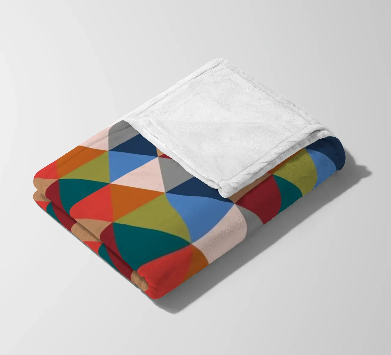 Vibrant Triangles - Colorful Geometric Pattern Print fleece blanket by kookiepixel