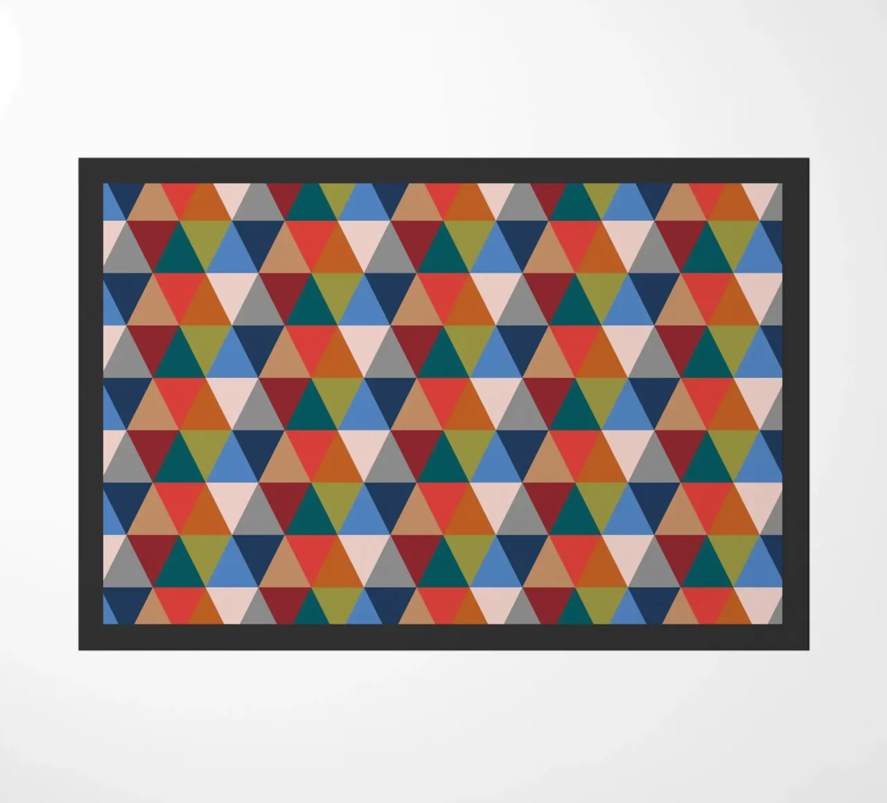 Vibrant Triangles - Colorful Geometric Pattern Print doormat by kookiepixel