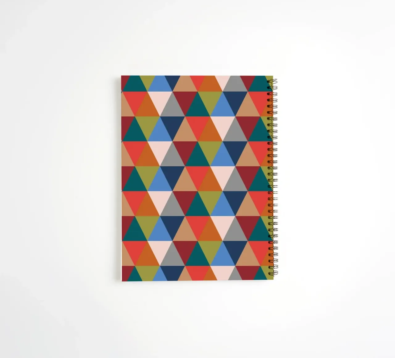 Vibrant Triangles - Colorful Geometric Pattern Print spiral notebook by kookiepixel