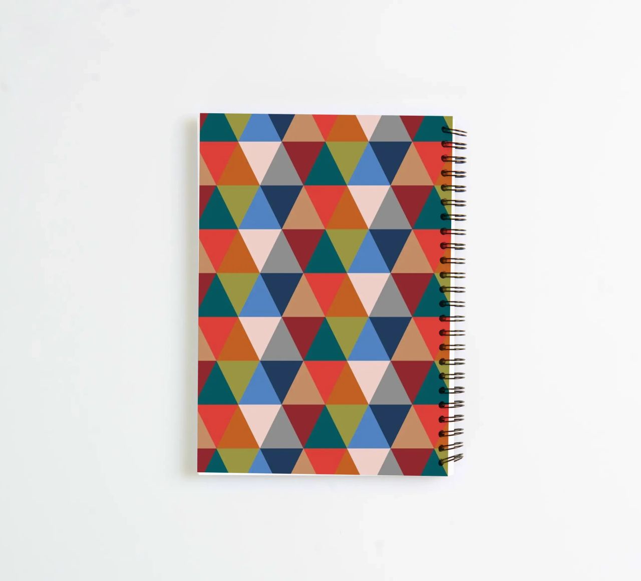 Vibrant Triangles - Colorful Geometric Pattern Print spiral notebook by kookiepixel