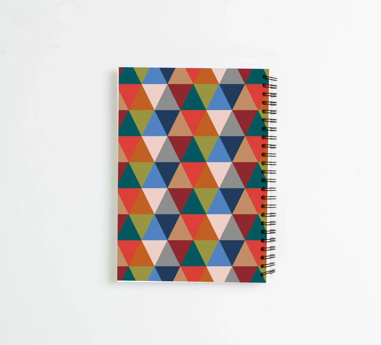Vibrant Triangles - Colorful Geometric Pattern Print spiral notebook by kookiepixel