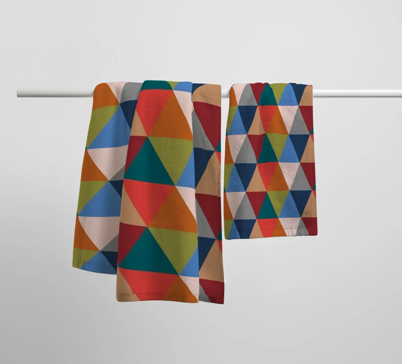 Vibrant Triangles - Colorful Geometric Pattern Print towel by kookiepixel