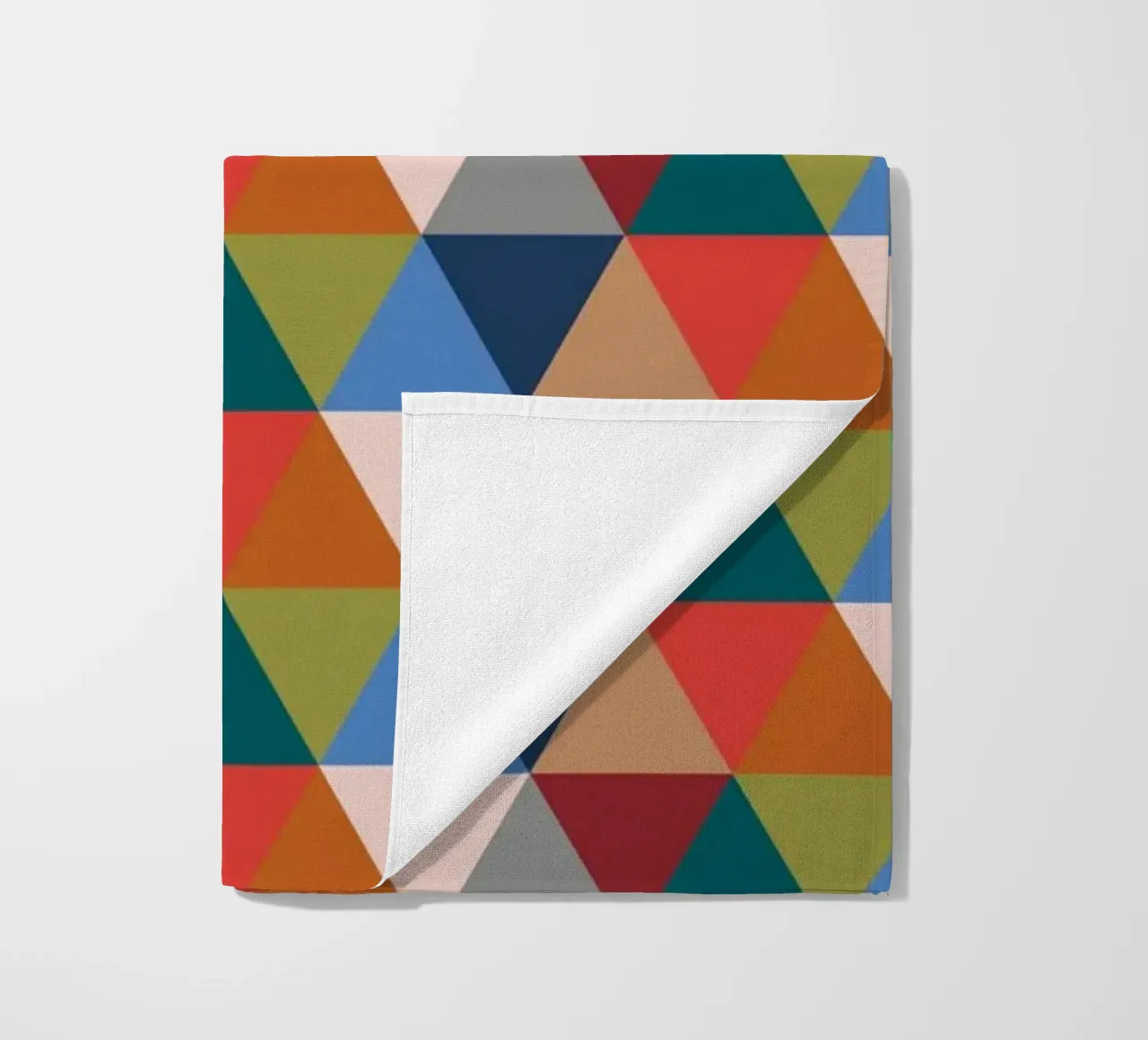 Vibrant Triangles - Colorful Geometric Pattern Print beach towel by kookiepixel
