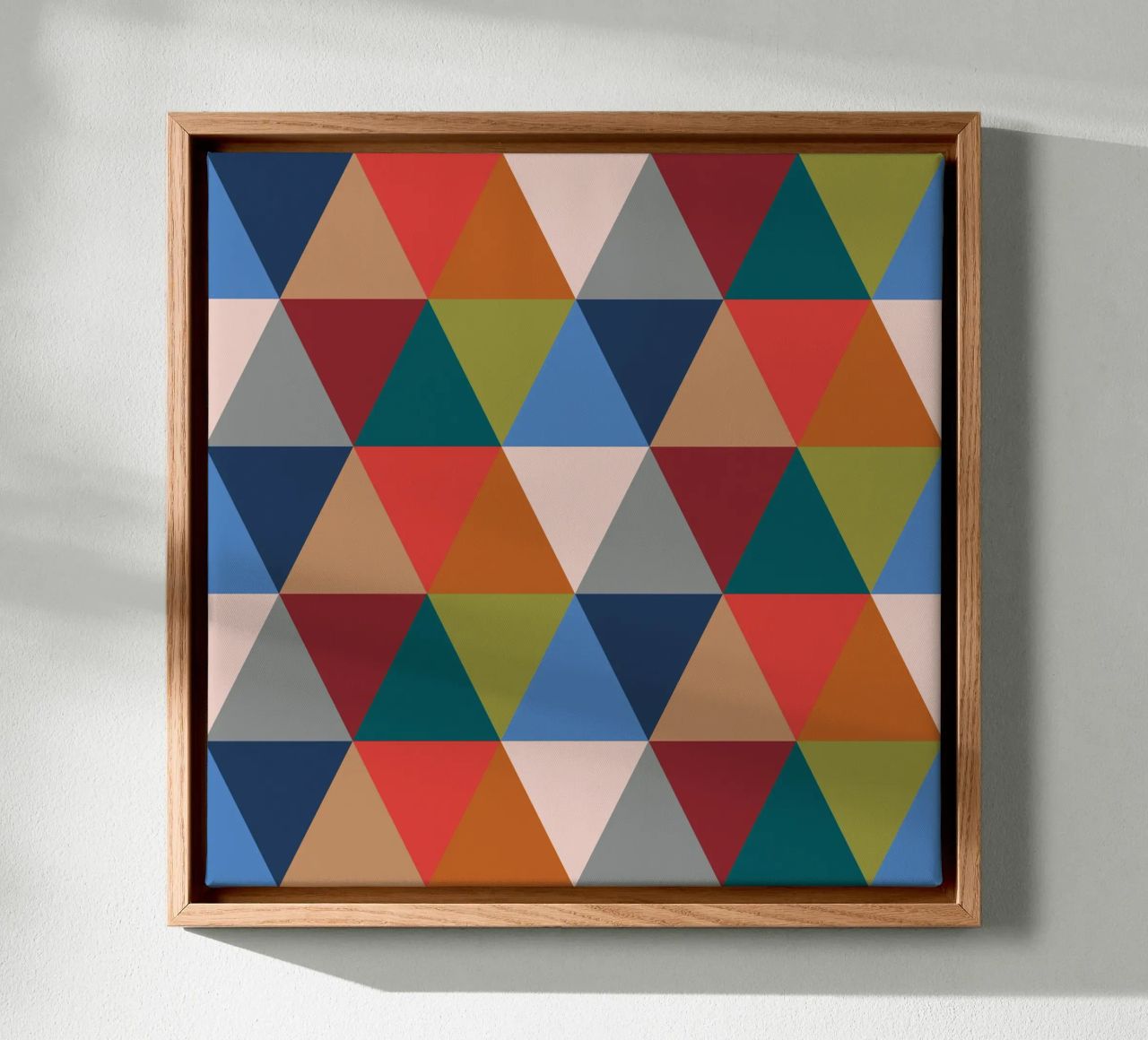 Vibrant Triangles - Colorful Geometric Pattern Print canvas by kookiepixel