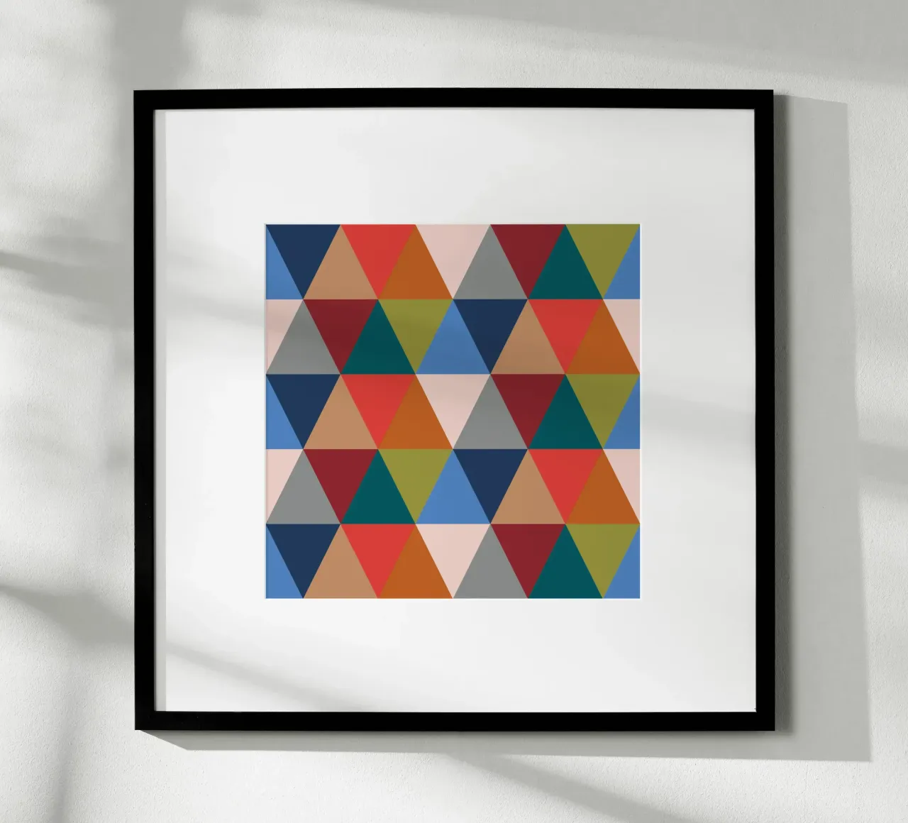 Vibrant Triangles - Colorful Geometric Pattern Print hahnemühle by kookiepixel