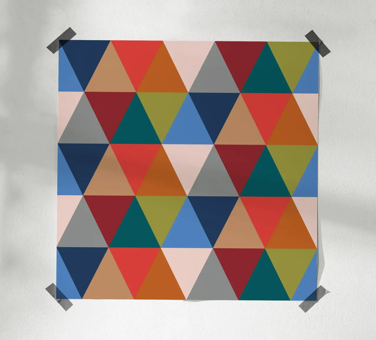 Vibrant Triangles - Colorful Geometric Pattern Print hahnemühle by kookiepixel