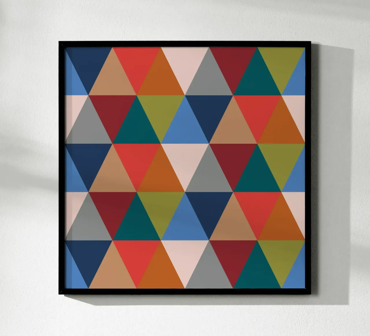 Vibrant Triangles - Colorful Geometric Pattern Print hahnemühle by kookiepixel