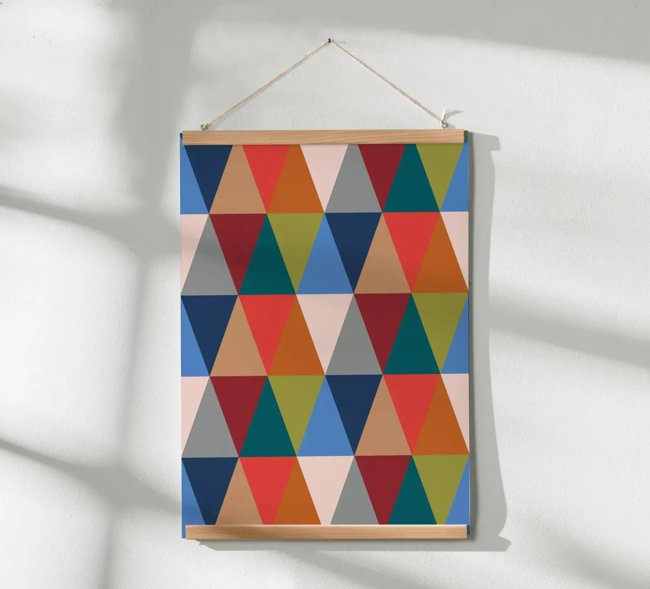 Vibrant Triangles - Colorful Geometric Pattern Print hahnemühle by kookiepixel