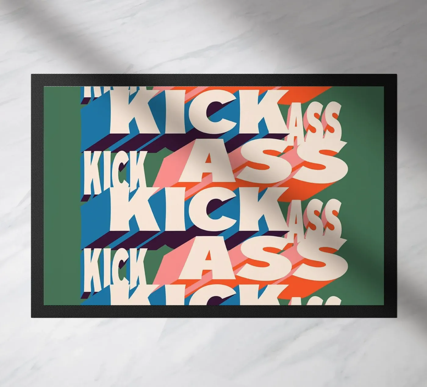 KICK ASS doormat by Mat Voyce