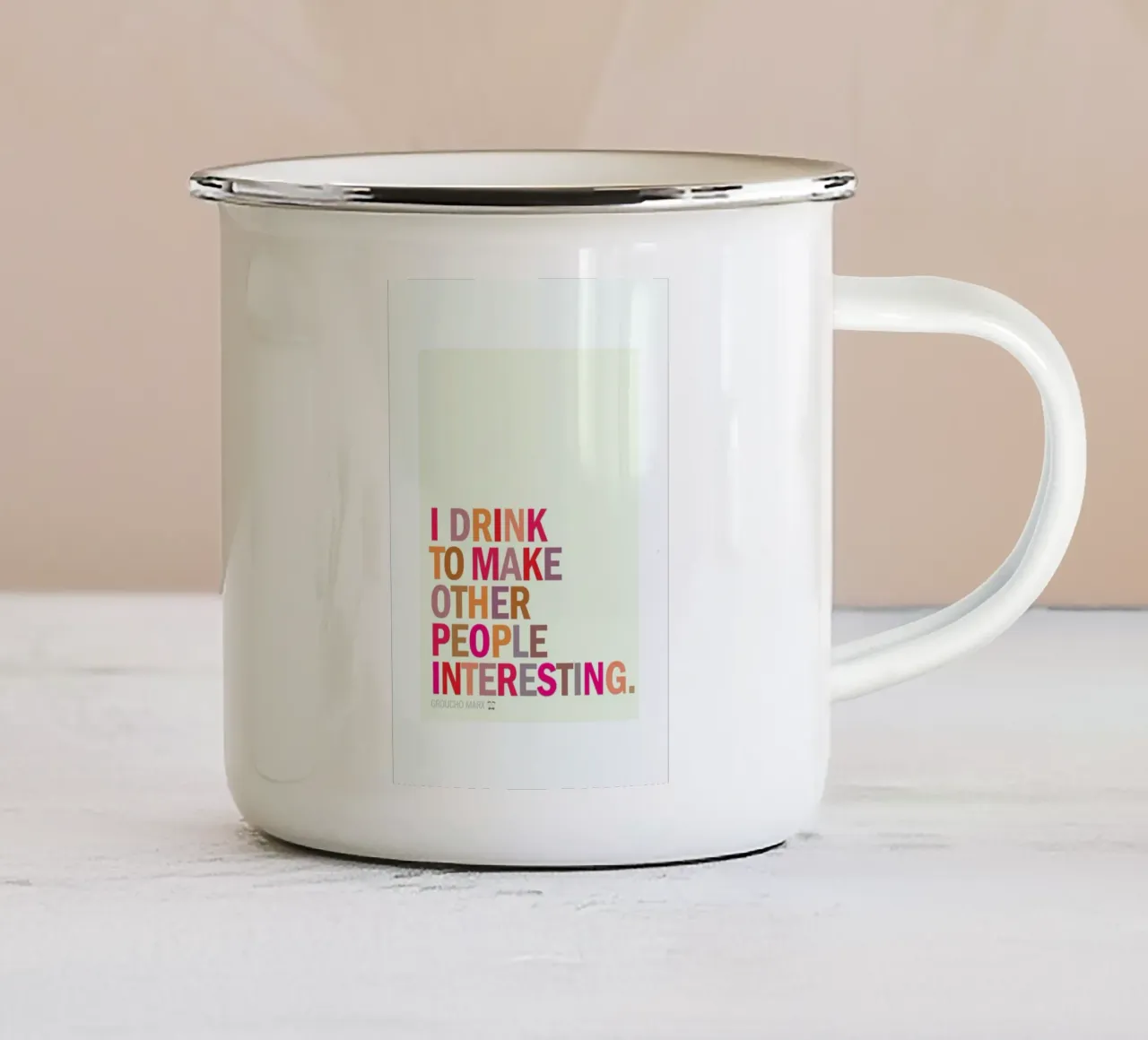 Groucho Interesting tazza in smalto da Visual Philosophy