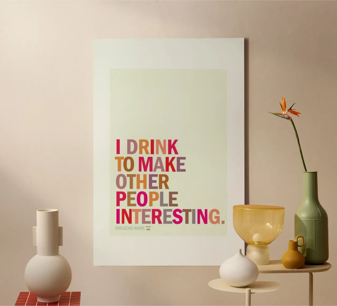 Groucho Interesting tela con Cornice a cassetta da Visual Philosophy