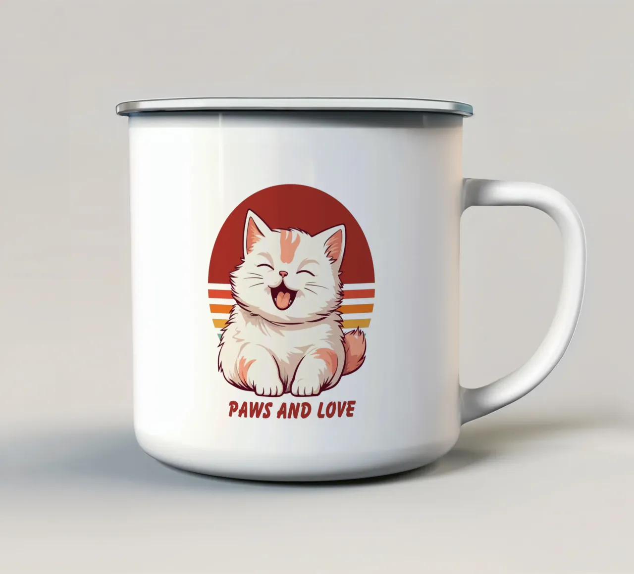 Patas y amor taza de esmalte de yukihana