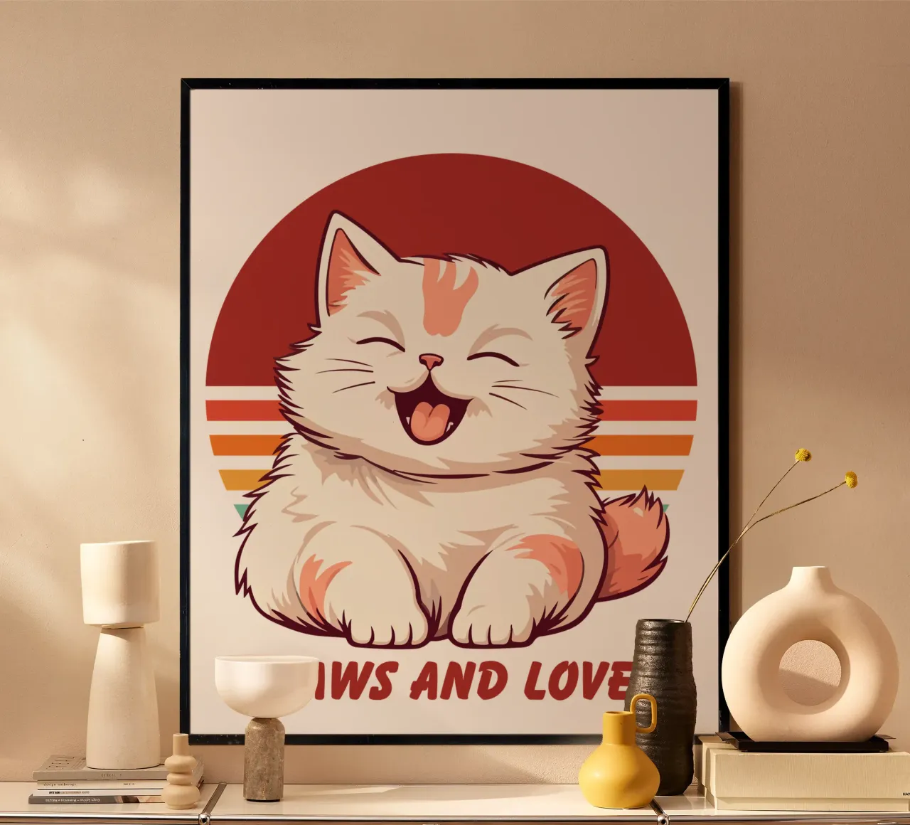 Zampe e amore poster con telaio in plastica da yukihana