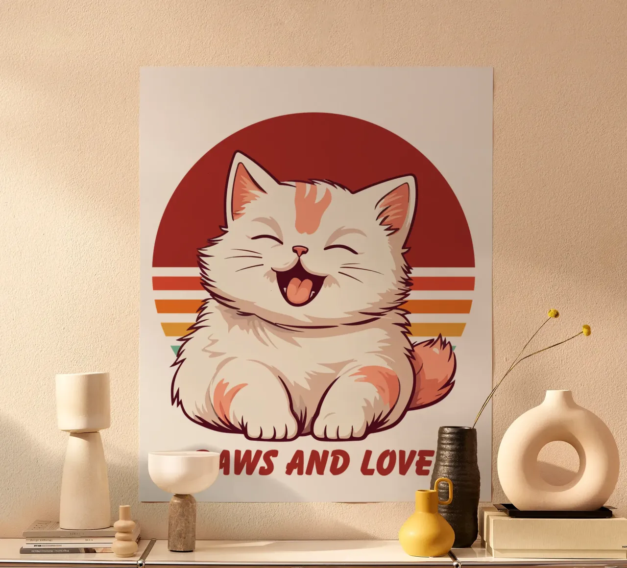 Zampe e amore poster con telaio in plastica da yukihana