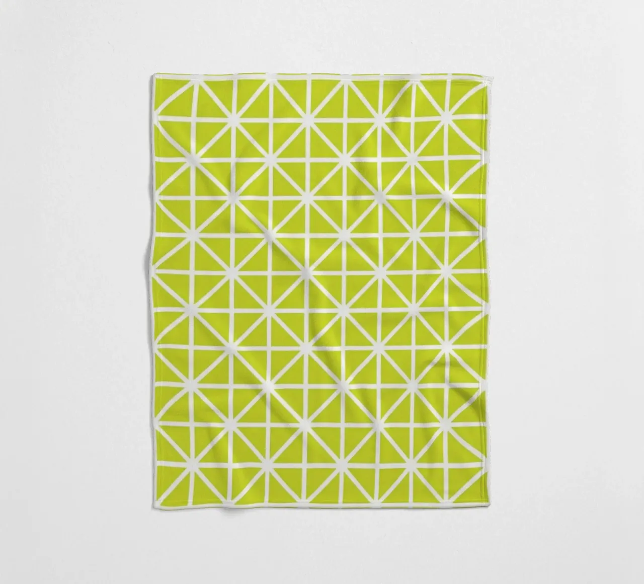 Citrus Grid - Lime Green Geometric Pattern fleece blanket by kookiepixel