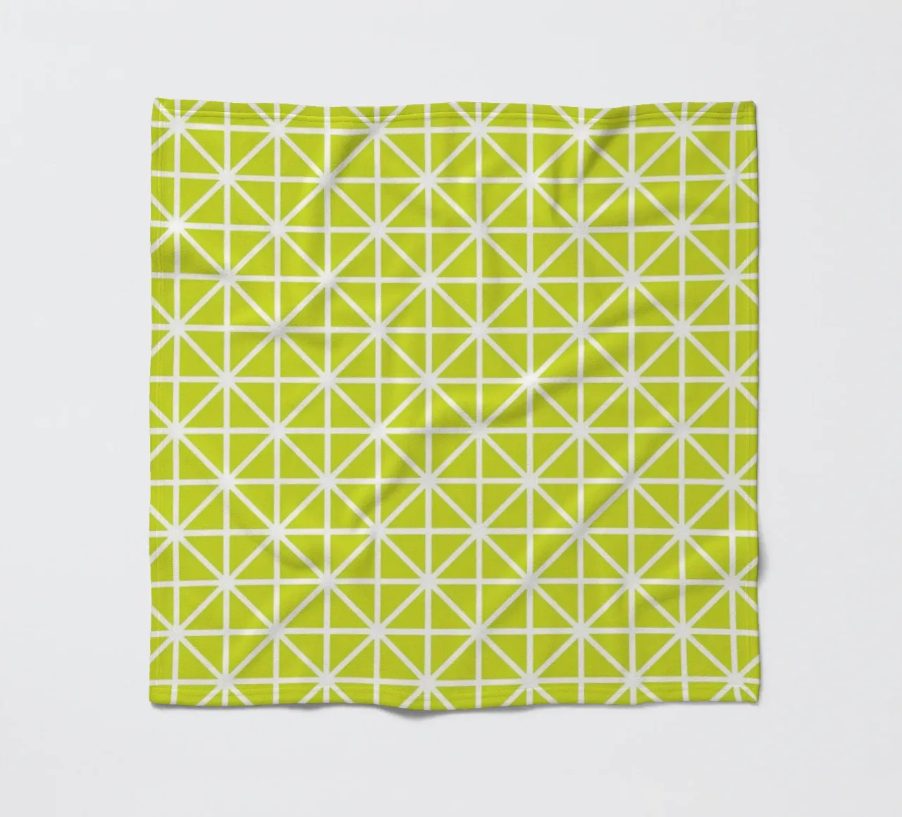 Citrus Grid - Lime Green Geometric Pattern fleece blanket by kookiepixel
