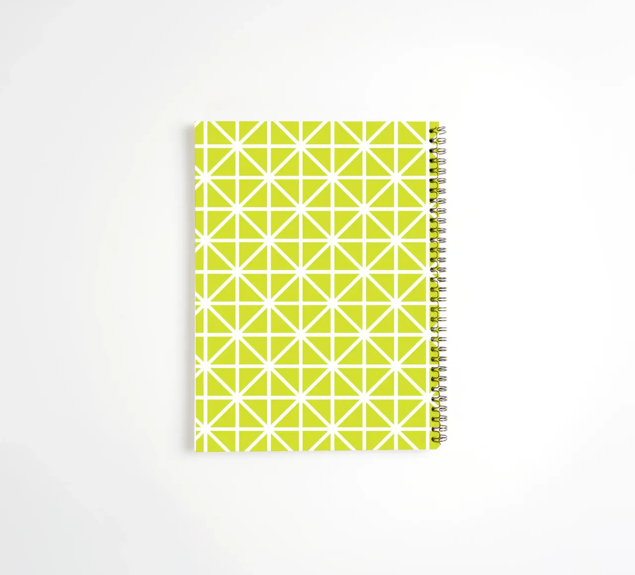 Citrus Grid - Lime Green Geometric Pattern spiral notebook by kookiepixel