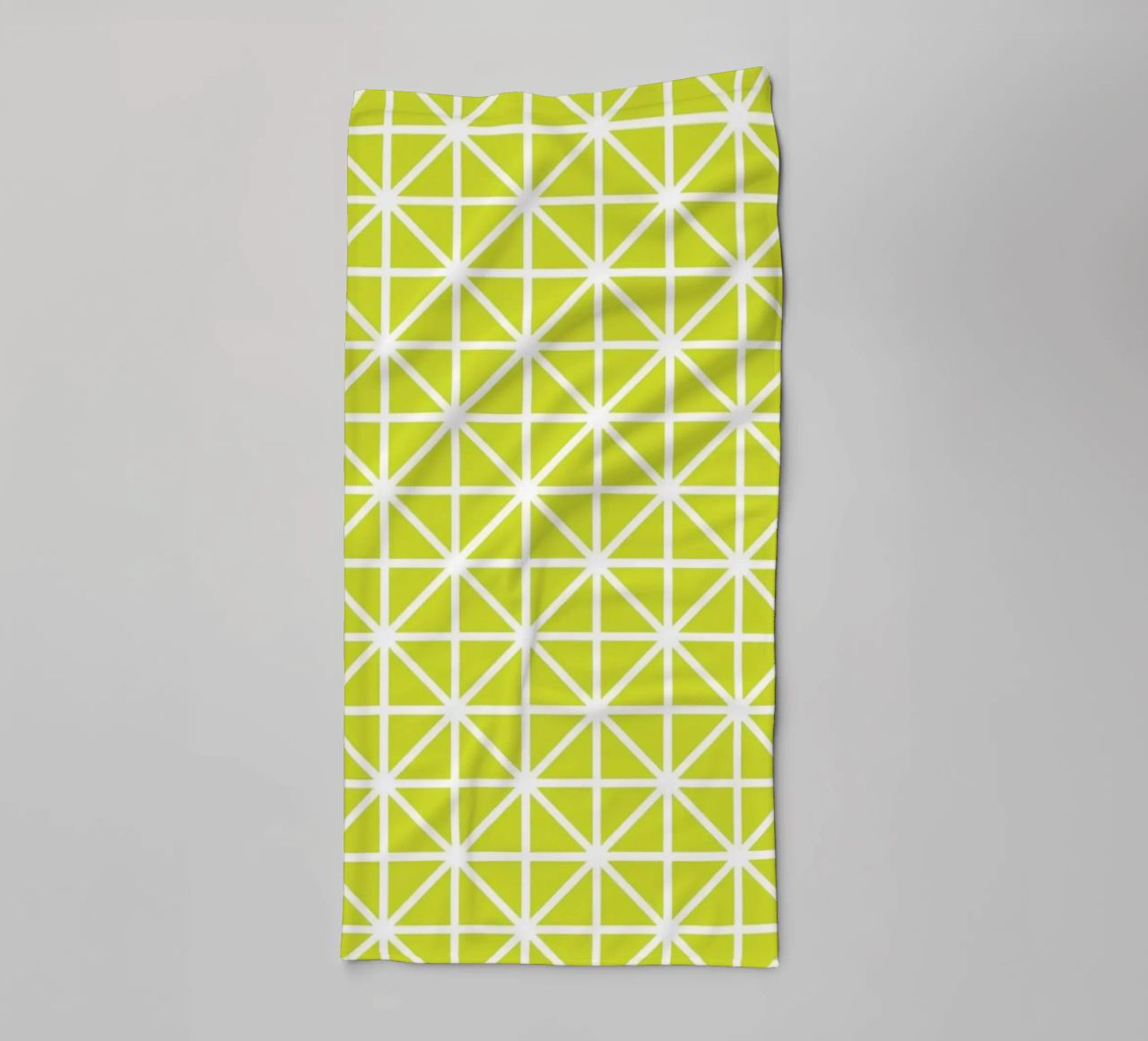 Citrus Grid - Lime Green Geometric Pattern towel by kookiepixel