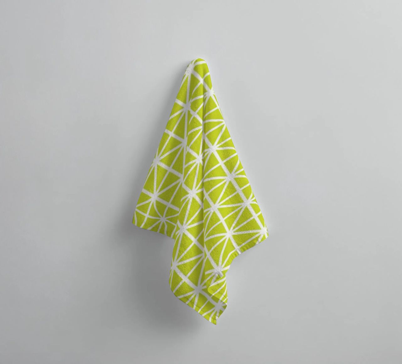 Citrus Grid - Lime Green Geometric Pattern towel by kookiepixel