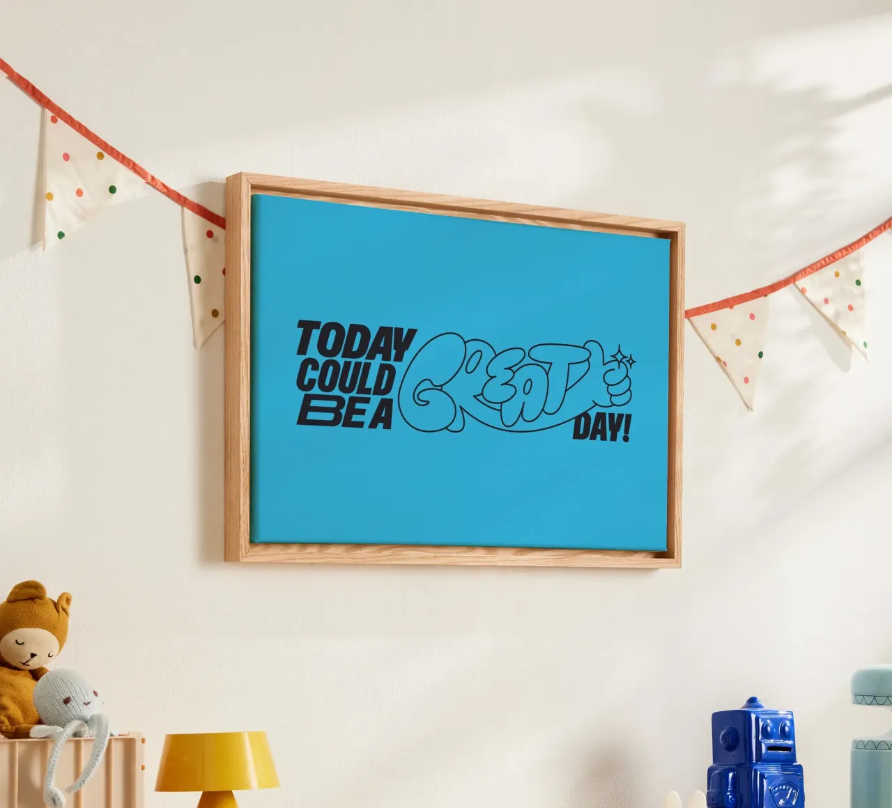 Today Could Be A GREAT Day! canvas with Floater frame by Mat Voyce
